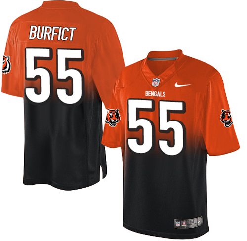 Nike Bengals #55 Vontaze Burfict Orange/Black Men's Stitched NFL Elite Fadeaway Fashion Jersey - Click Image to Close